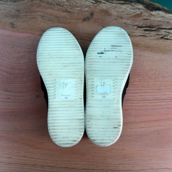 Giuseppi Zanotti Black Leather Fringe Sneakers - Picture 6 of 7